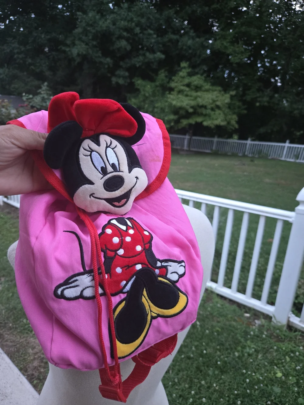 Disney Pink Minnie Mouse Kids Backpack with Red Accents